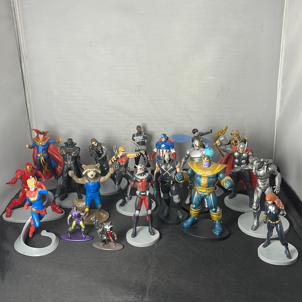 Disney Marvel mixed characters Spider-Man Iron Man Figure toy Cake Topper lot